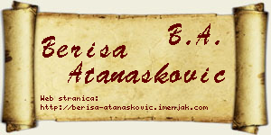 Beriša Atanasković vizit kartica